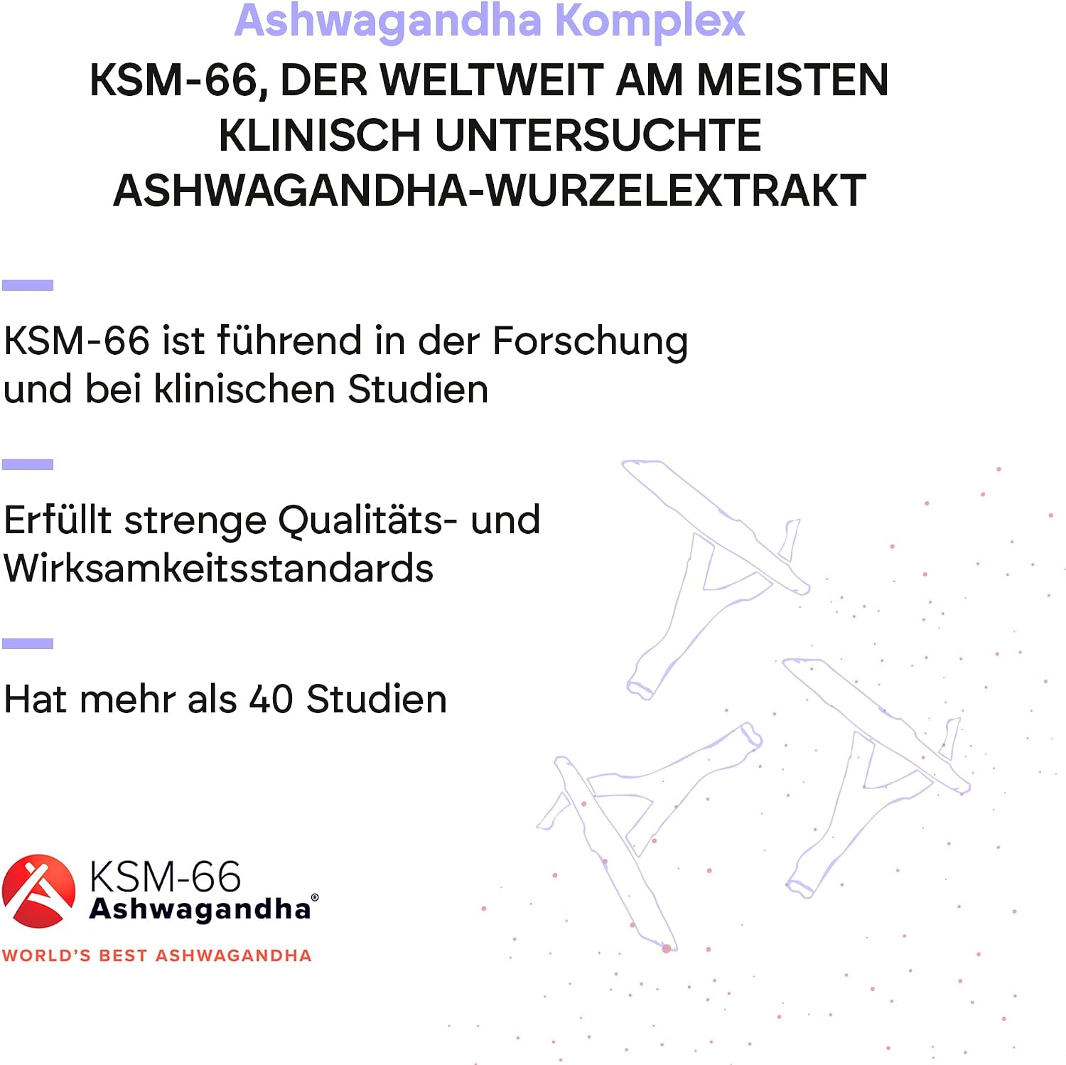 Detalle 2 de Ashwagandha KSM-66 610mg – Rhodiola Rosea, 5% Withanolide, Vitamin B6 & B12, 60 Kapseln vegan (Nutralie)