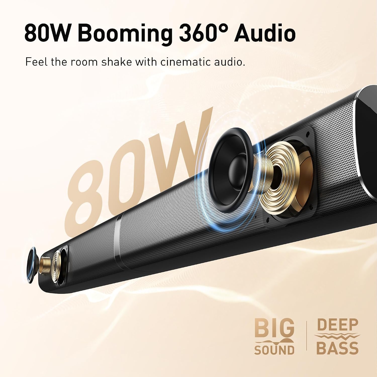 Detalle de HEEBUKE Soundbar for TV Karaoke System with 2 Mics