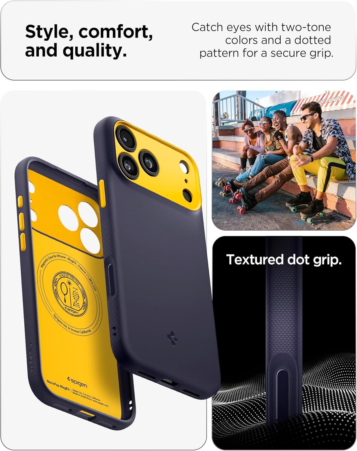 Thumbnail 3 de Spigen Coque iPhone 17 Pro Max Nano Pop MagFit – Bleu Myrtille (effet silicone, micro-points, compatible MagSafe)