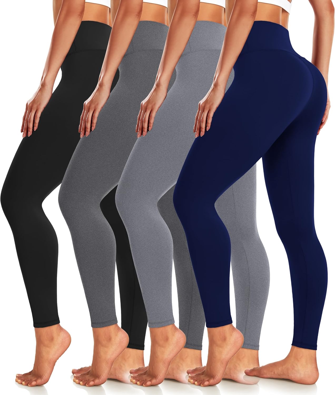 Detalle de 4 Pack High-Waisted Leggings for Women with Butt Lift and Tummy Control
