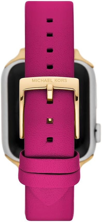 Detalle de Bracelet Michael Kors en cuir ou PVC pour Femme – compatible Apple Watch 38–49 mm (fuchsia)