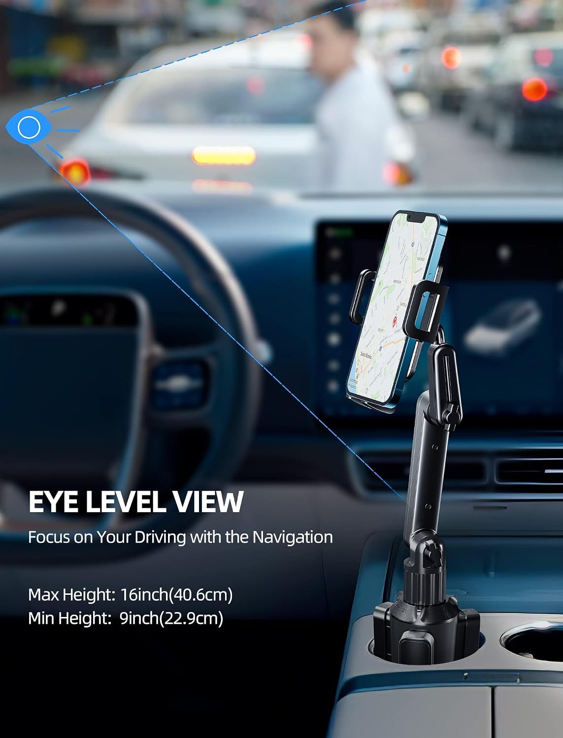 Thumbnail 1 de TOPGO Car Phone Holder Pro Ver: Height Adjustable Cup Holder Mount for iPhone 16 Pro Max and More