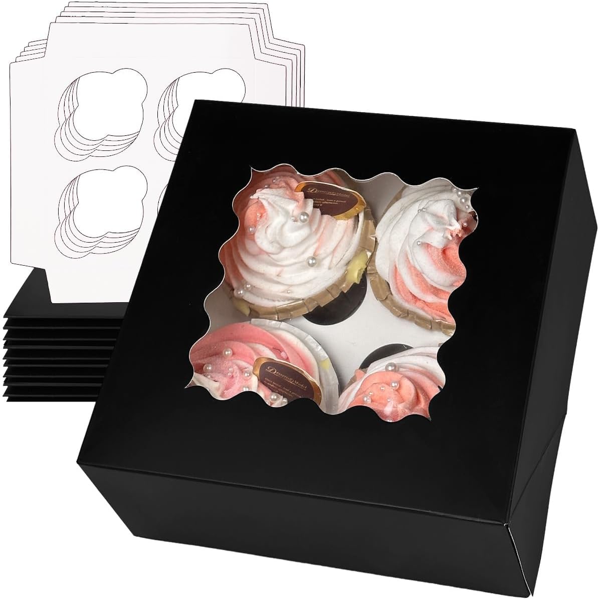 Detalle 2 de Gcardist Automatischer Popup 4 Cupcake-Boxen Schwarz