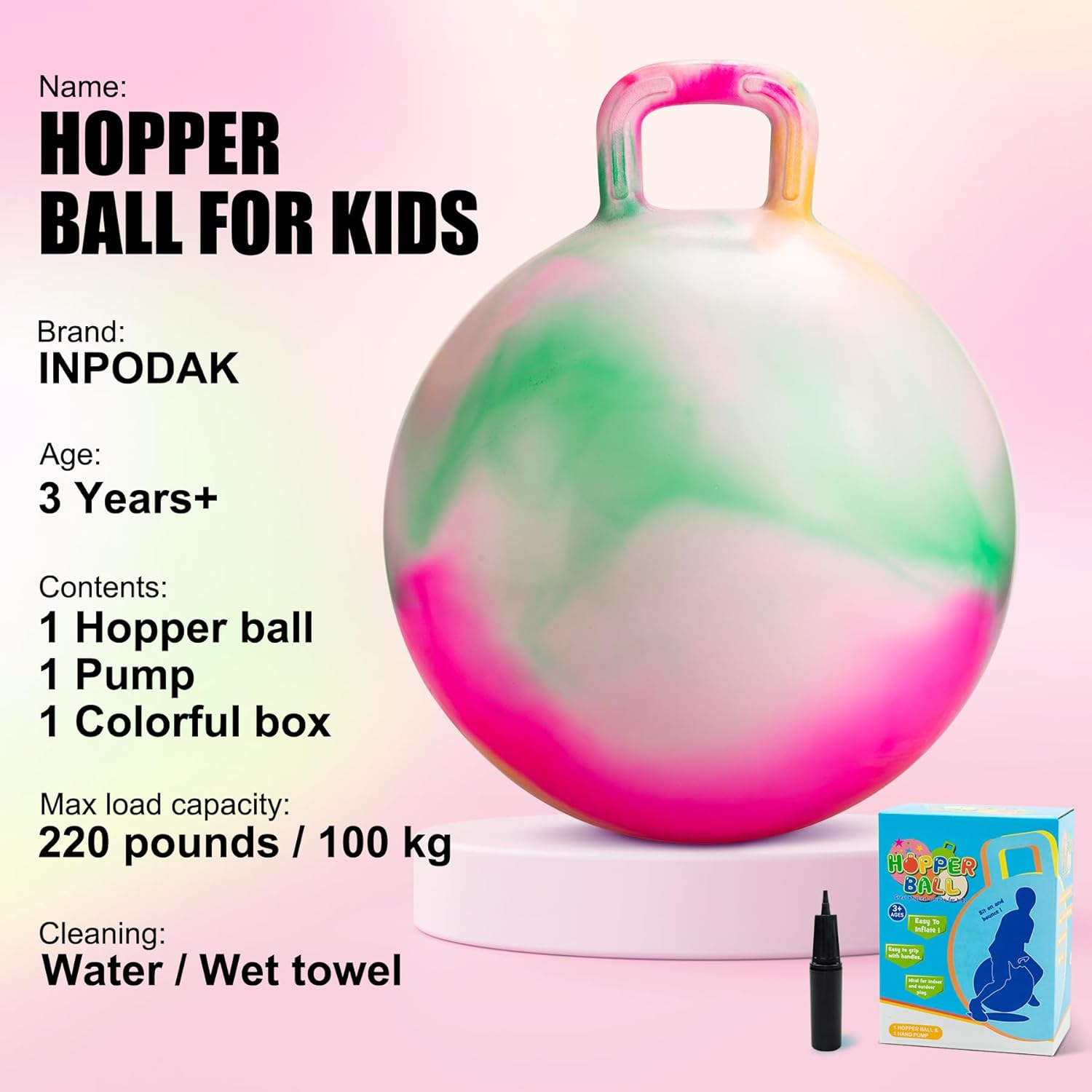 Thumbnail 1 de INPODAK Hopper Ball 18 Inch — Safe, Durable Bouncy Toy for Kids Ages 3–6