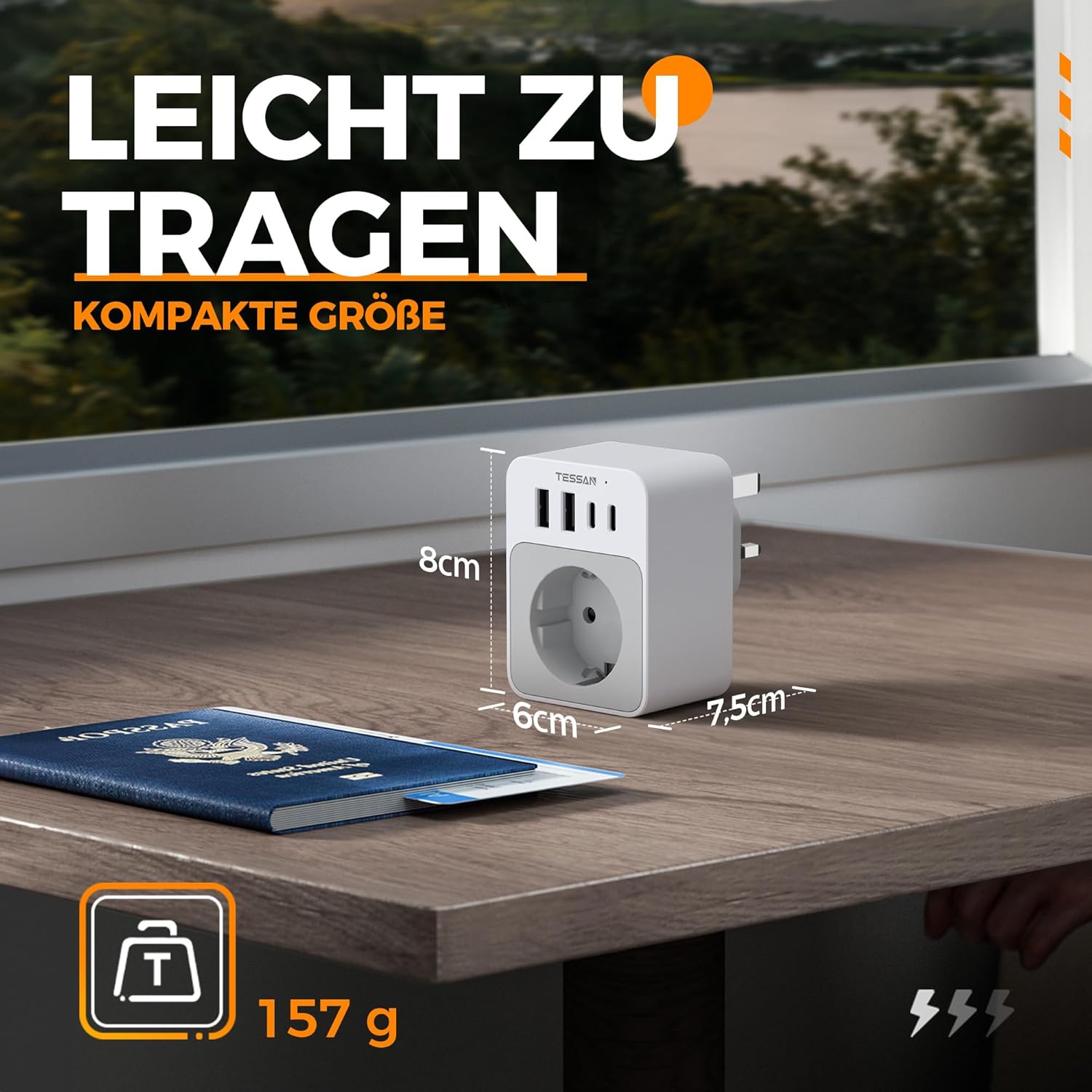 Thumbnail 5 de TESSAN Adaptador Enchufe UK 3250W