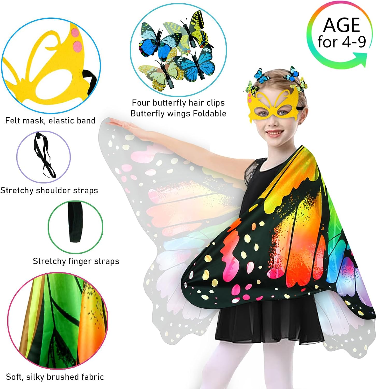 Detalle de Sunlisky schmetterling kostüm kinder 3er-Set 🦋