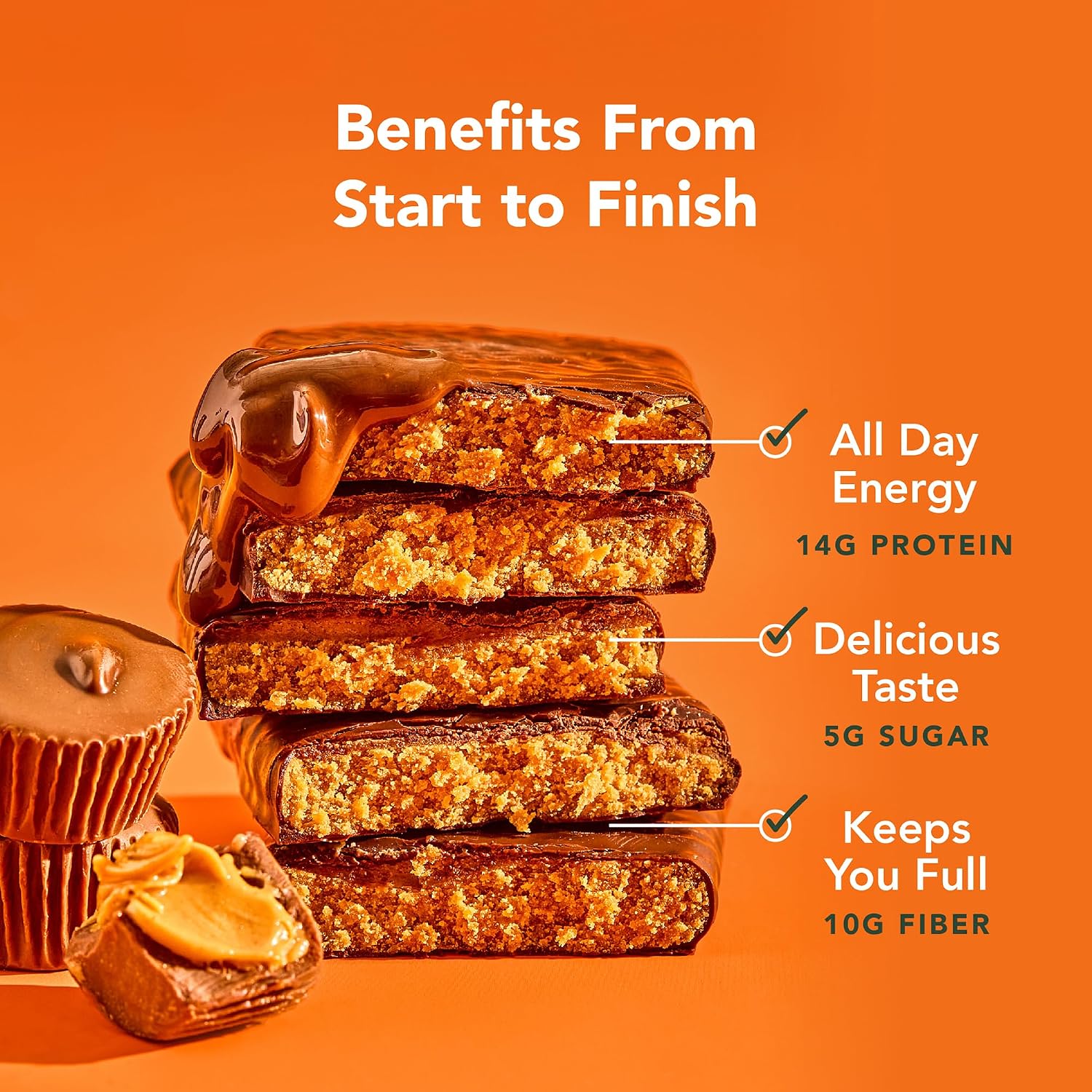 Detalle de ALOHA Organic Plant Based Protein Bars - Peanut Butter Cup (12 Bars)