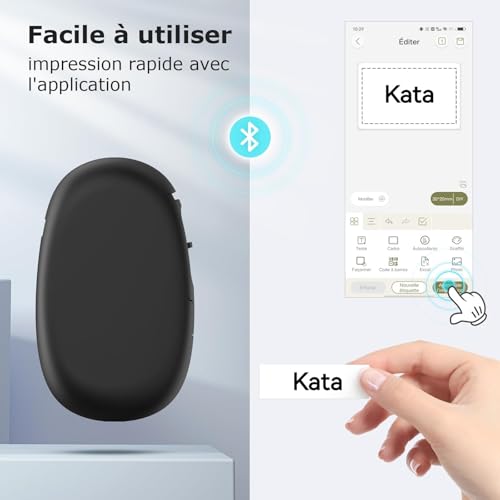 Detalle de SUPVAN E10 Étiqueteuse Bluetooth avec Ruban, Noir