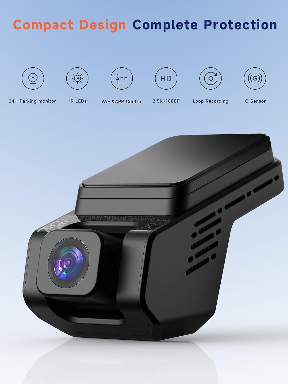 Detalle 2 de Veement GT803 2.5K+1080P dual dash cam