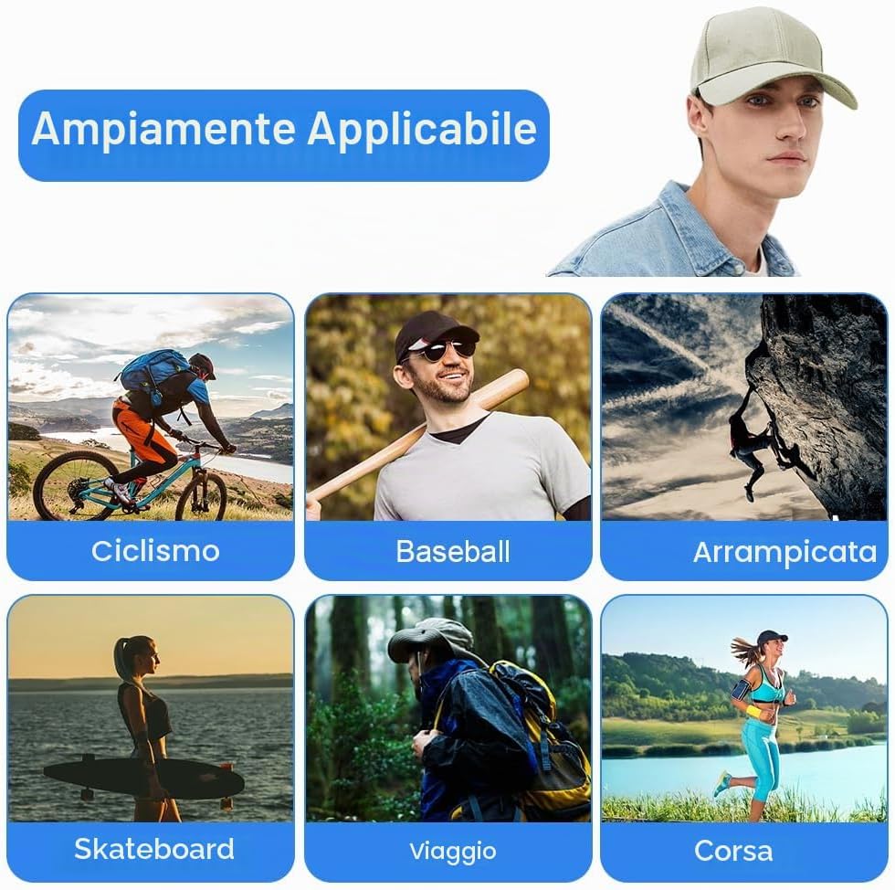 Detalle de Aomig Cappello da Baseball Unisex Regolabile con Visiera – Comfort e Versatilità per Outdoor