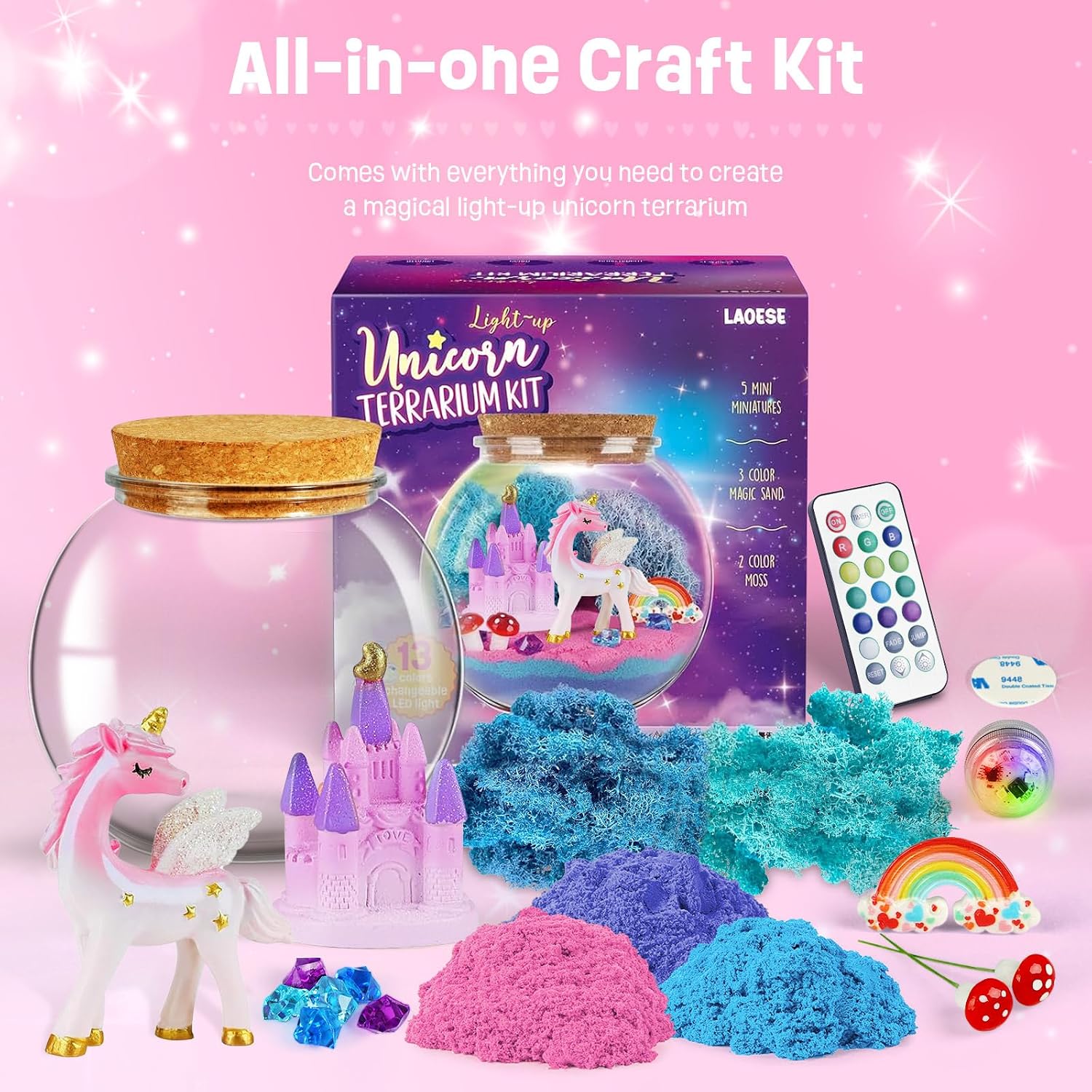 Thumbnail 1 de LAOESE Unicorn Terrarium Kit 13-color LED 🌈