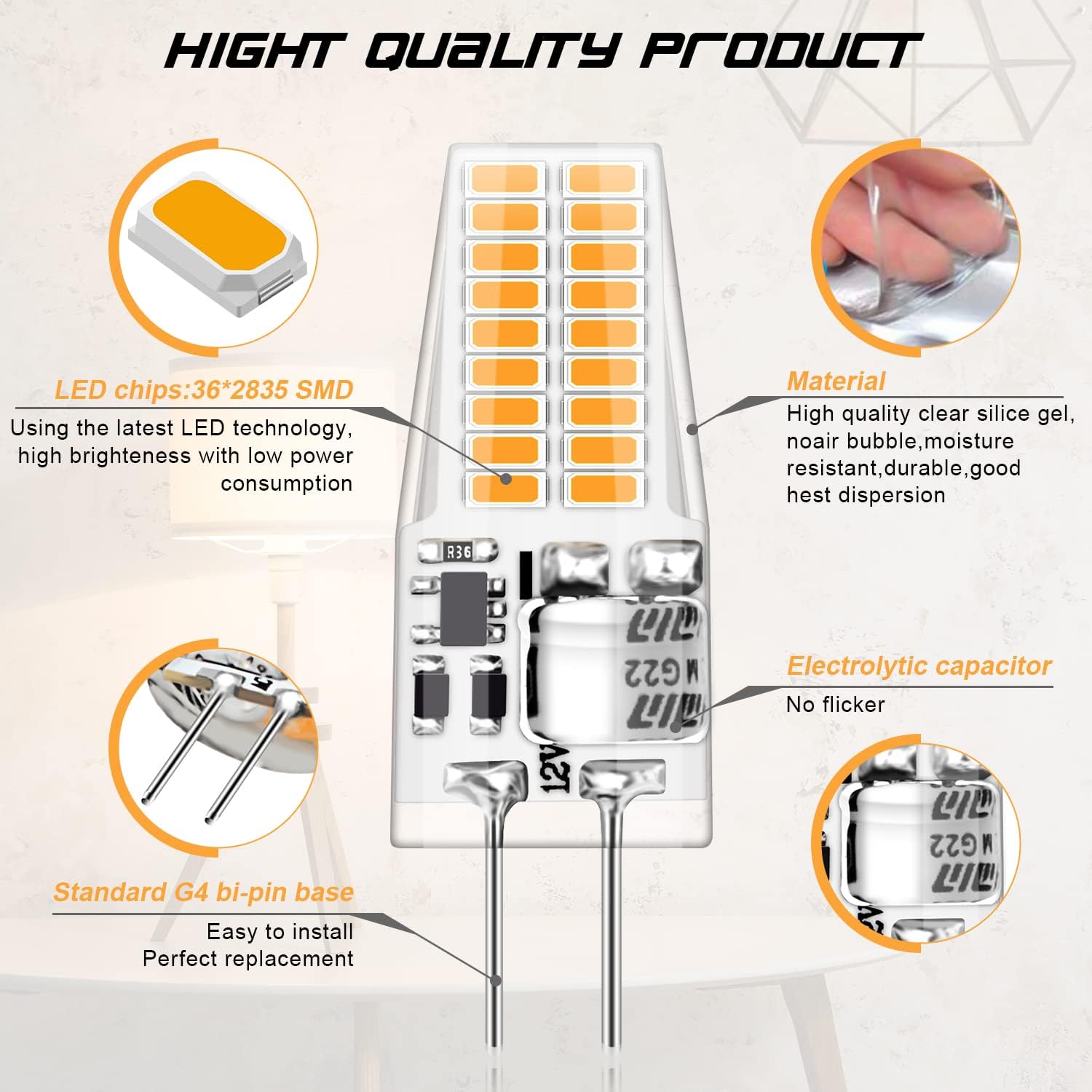 Detalle 2 de Auting G4 LED 3W Warmweiß 3000K