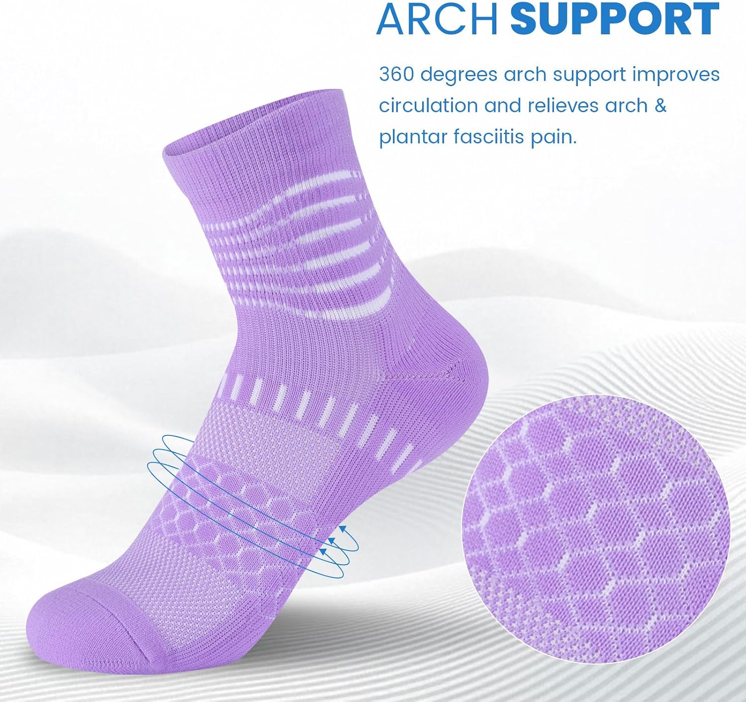 Detalle 2 de IRAMY IRCS001-CA Ankle Compression Socks, Cushioned Athletic Running Socks, 3/5 Pairs