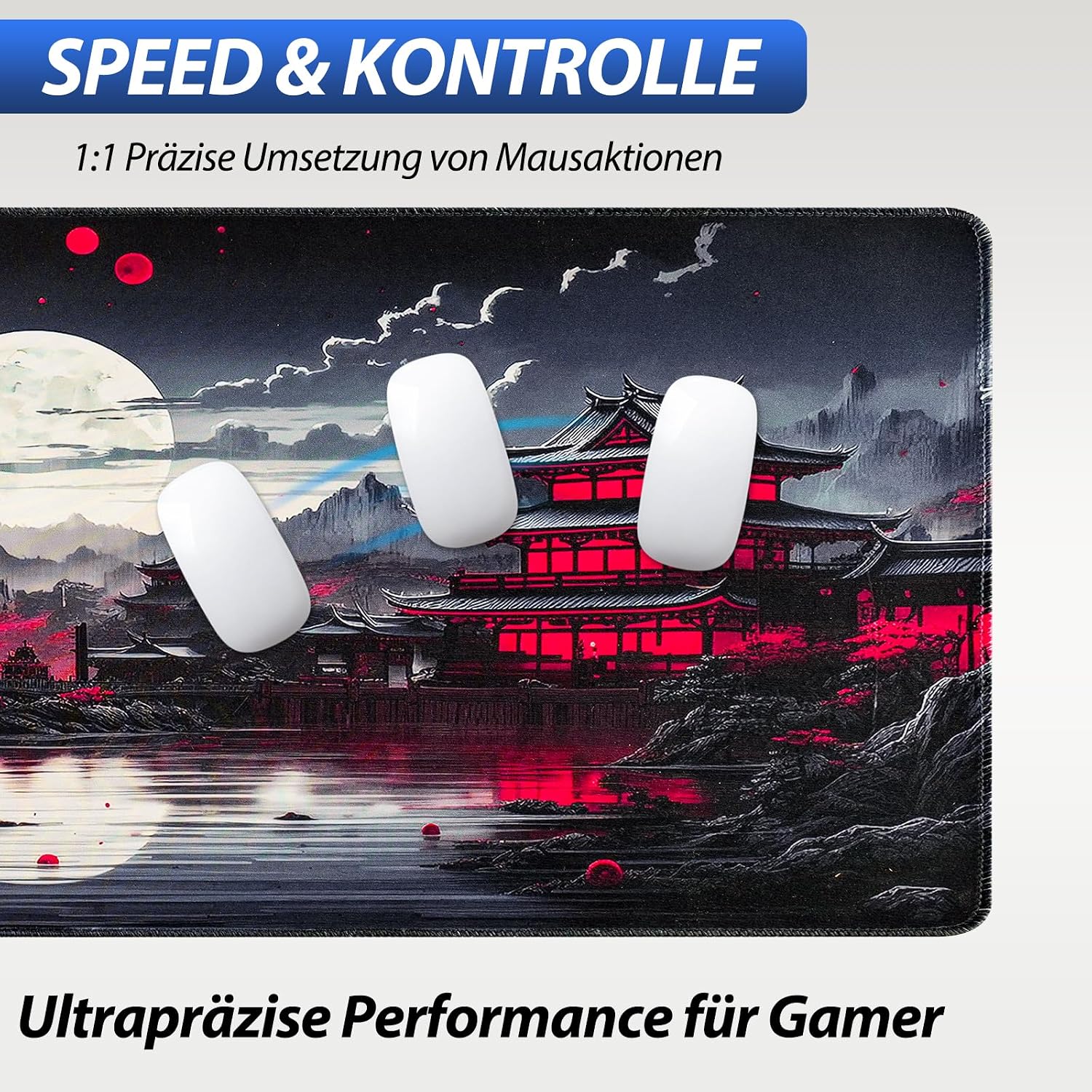 Thumbnail 2 de Niviy XXL Gaming Mauspad 900 x 400 mm – Japan Malerei Design, rutschfeste XXL-Schreibtischunterlage