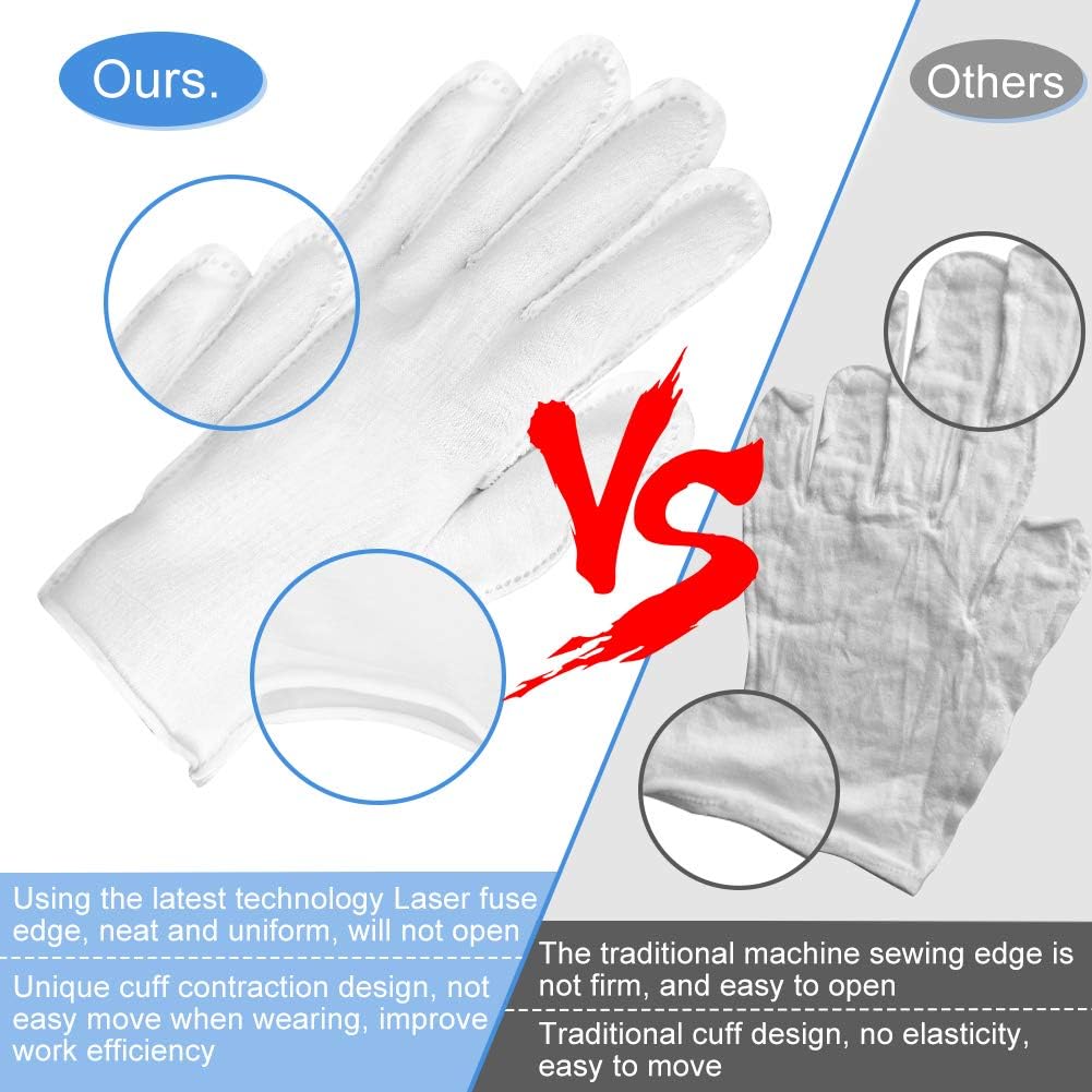 Thumbnail 4 de 30 Pcs White Cotton Gloves for Dry Hands ⚙