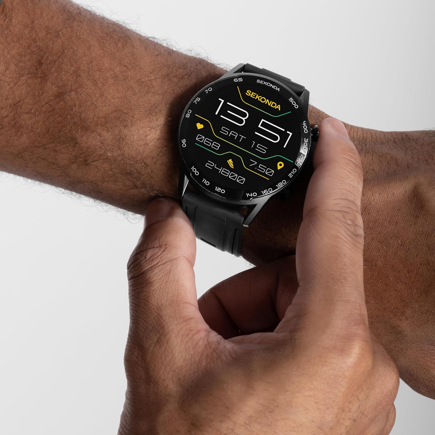 Thumbnail 3 de Sekonda 45mm Active Plus Smart Watch (Black) with Black Silicone Strap