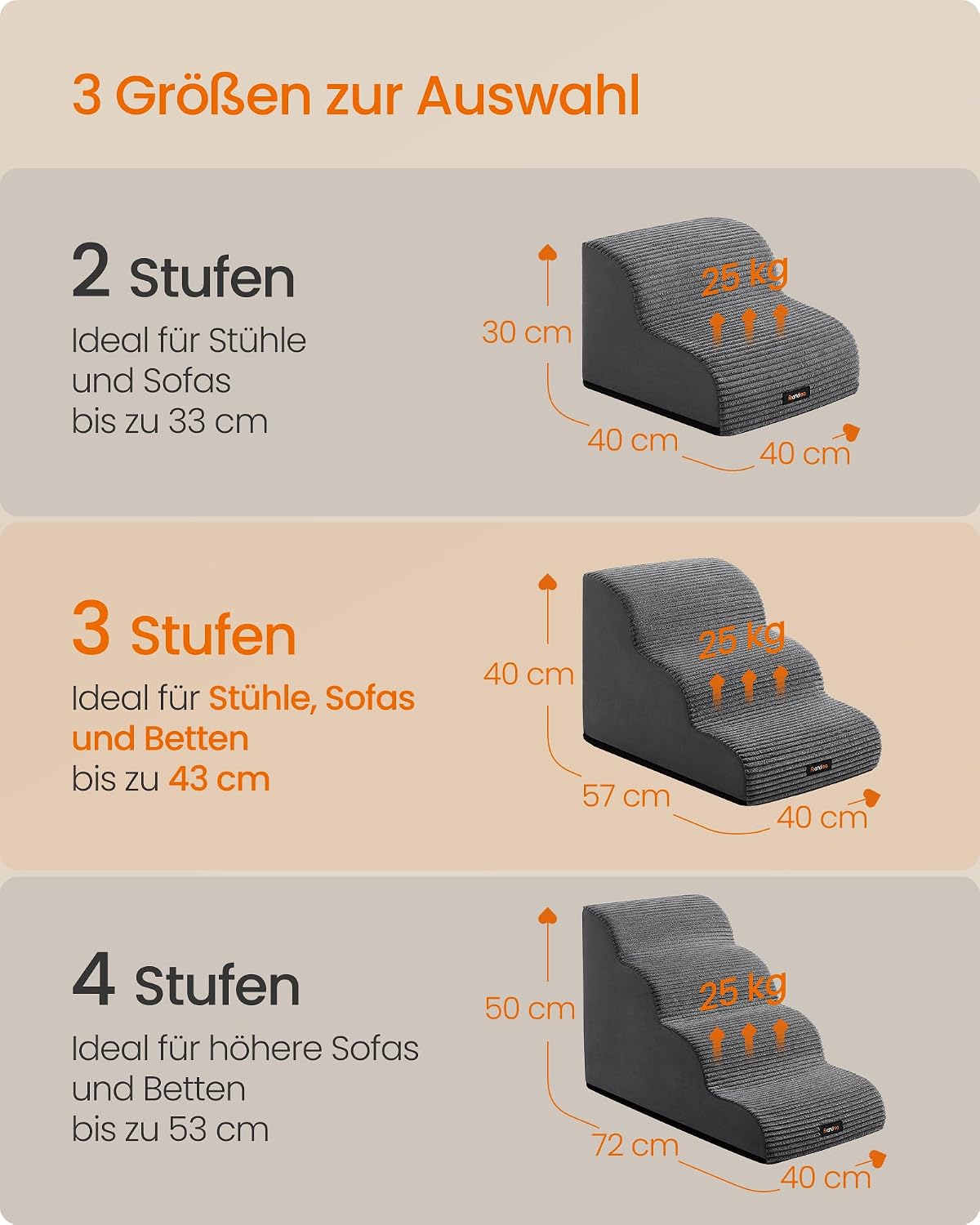 Thumbnail 6 de Feandrea Hundetreppe 3 Stufen 43 cm