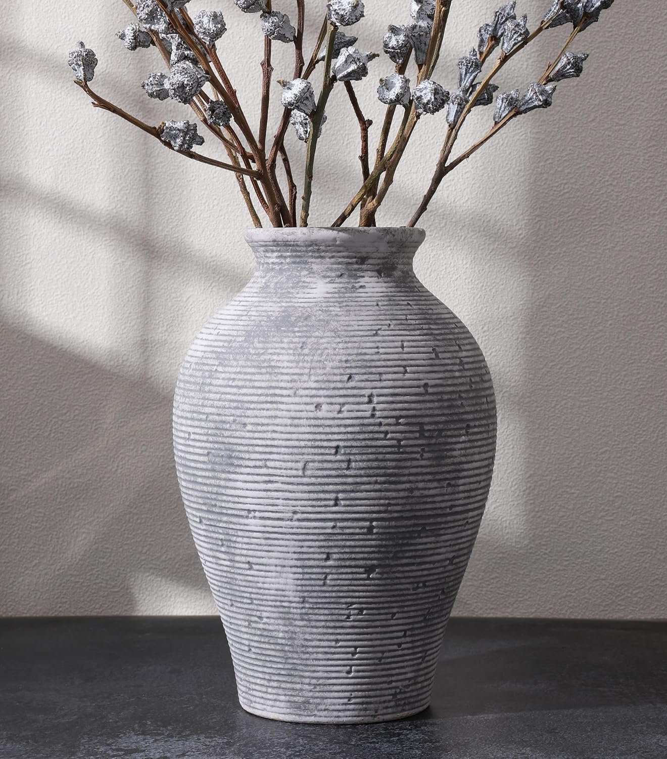 Ceramic Flower Vase, 9-Inch