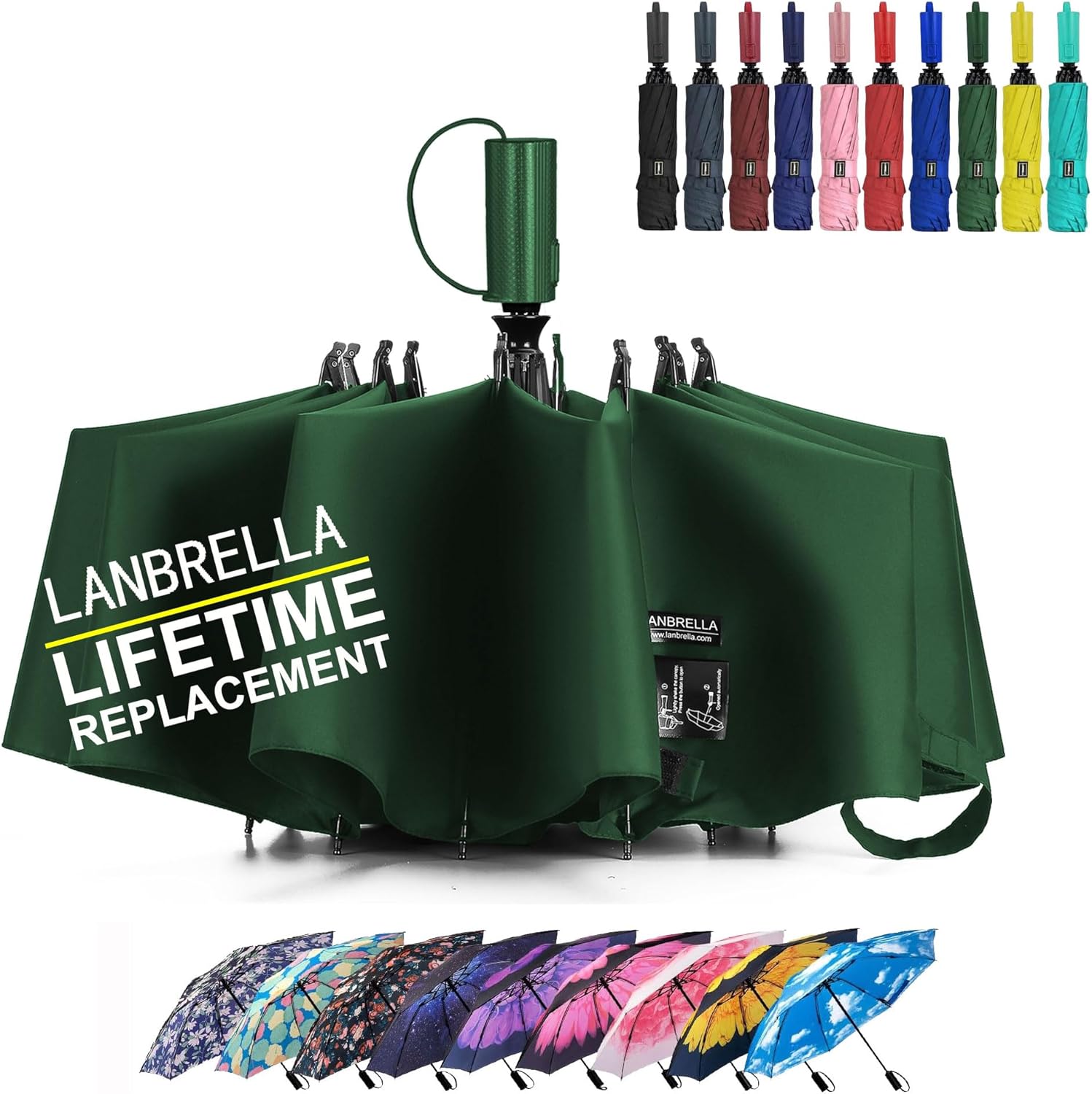 Thumbnail 2 de LANBRELLA Compact Reverse Folding Umbrella ⌛️🎁?