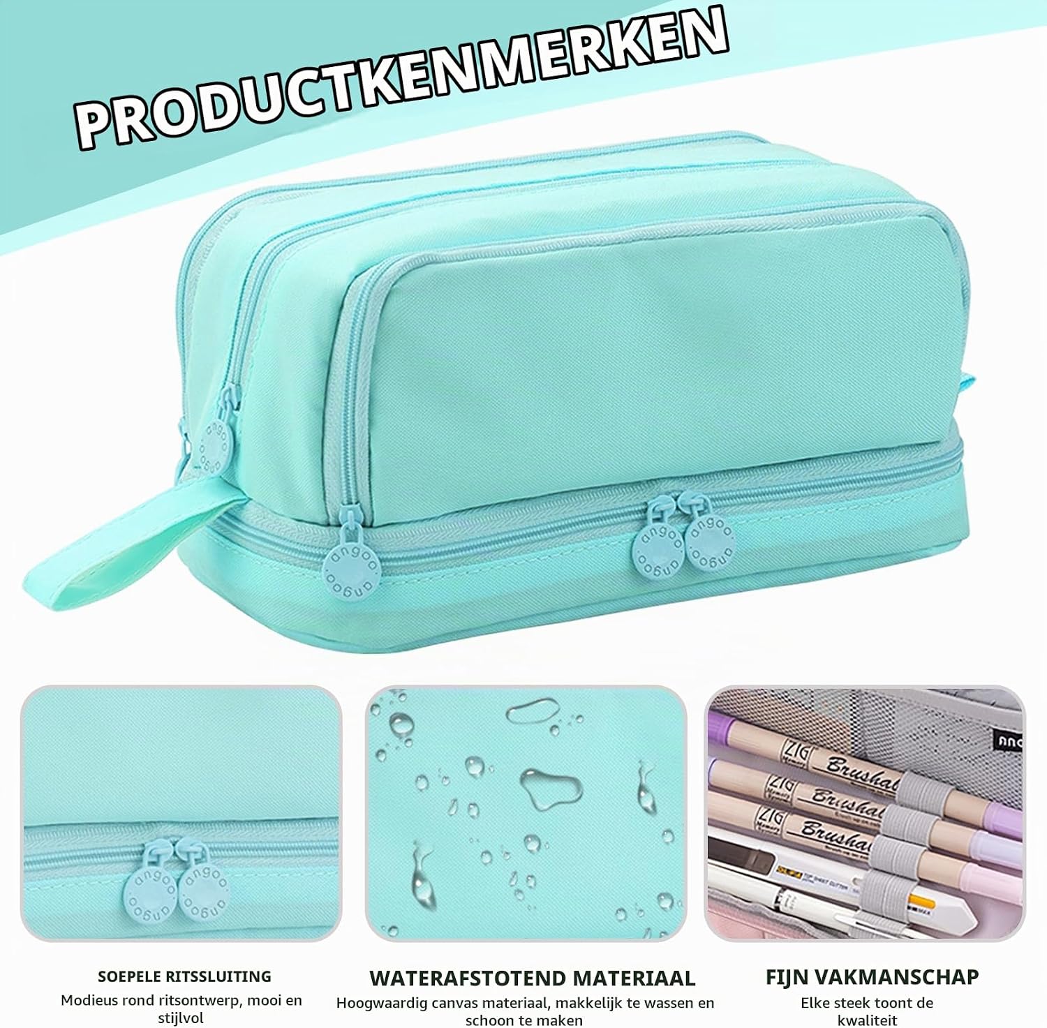 Thumbnail 4 de HuaMuDM 001 etui van nylon met 4 compartimenten en 13 vakken