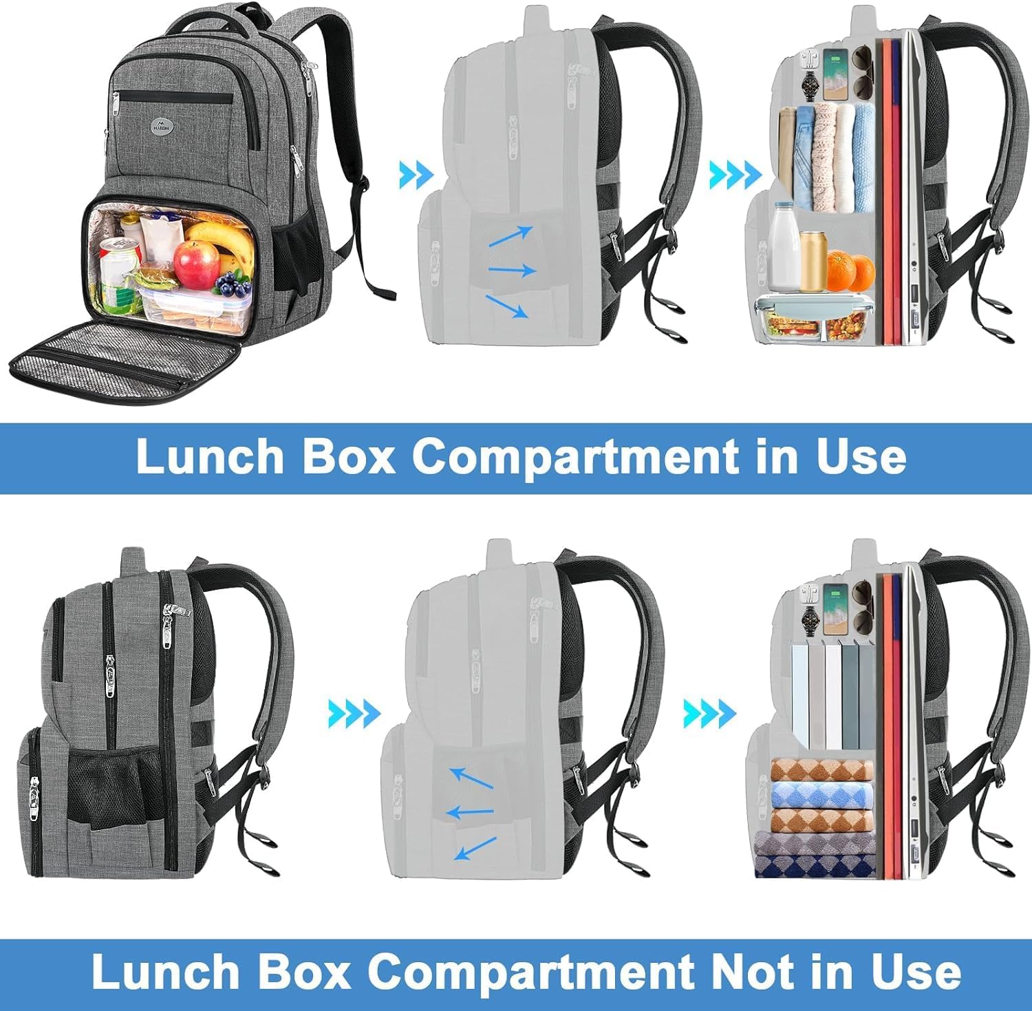 Thumbnail 2 de MATEIN Rucksack mit Kühlfach und Laptopfach 17 Zoll – TSA-kompatibel, isoliert, Groß, Grau