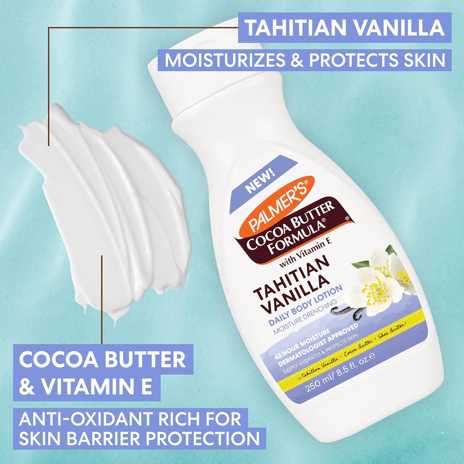 Detalle de Palmer’s Cocoa Butter Formula Tahitian Vanilla Body Lotion (8.5 oz) for Dry Skin