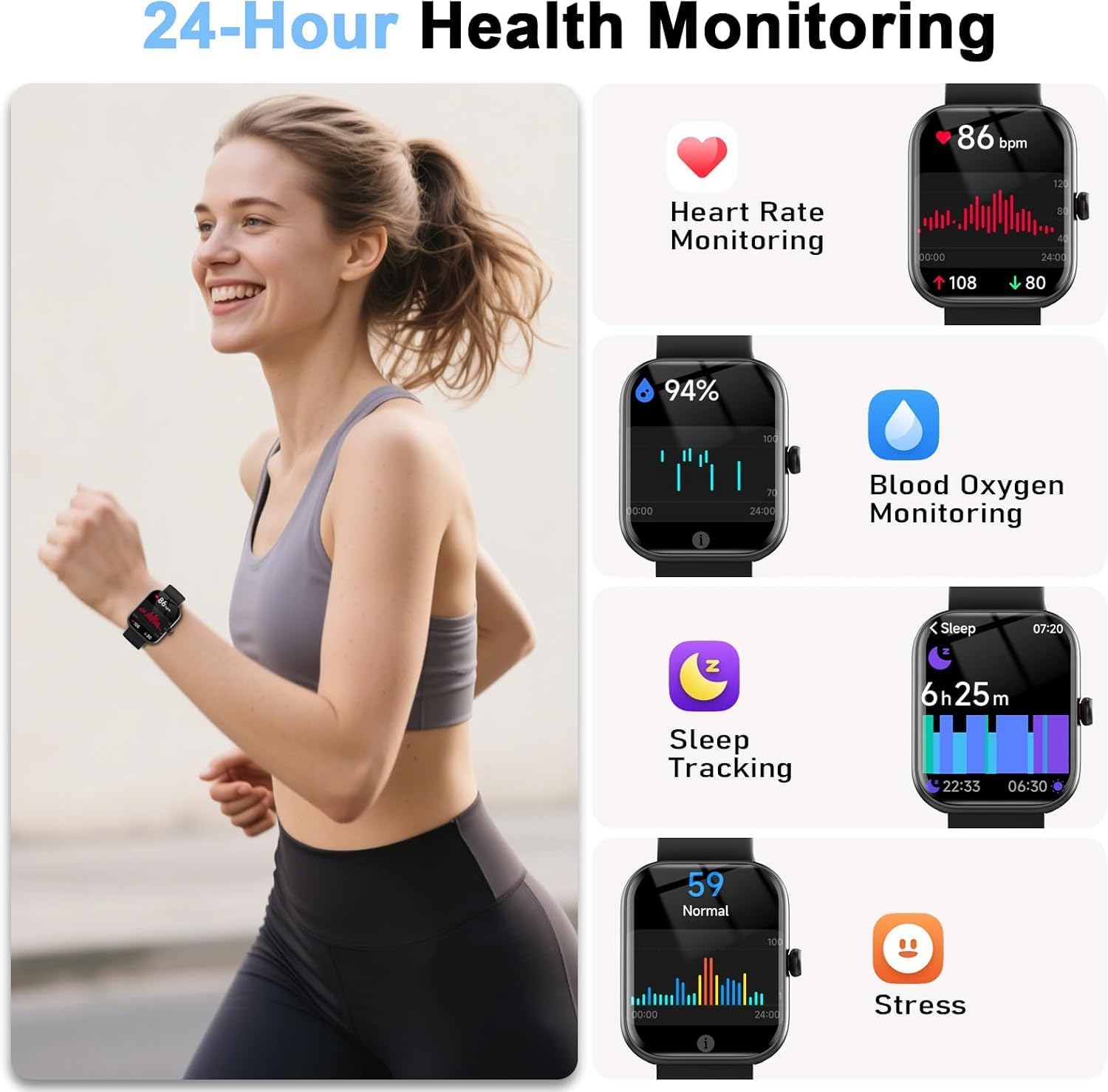 Thumbnail 3 de uaue Smart Watch Alexa Built-in 1.91" HD — 100+ sports modes, IP68, Bluetooth calling