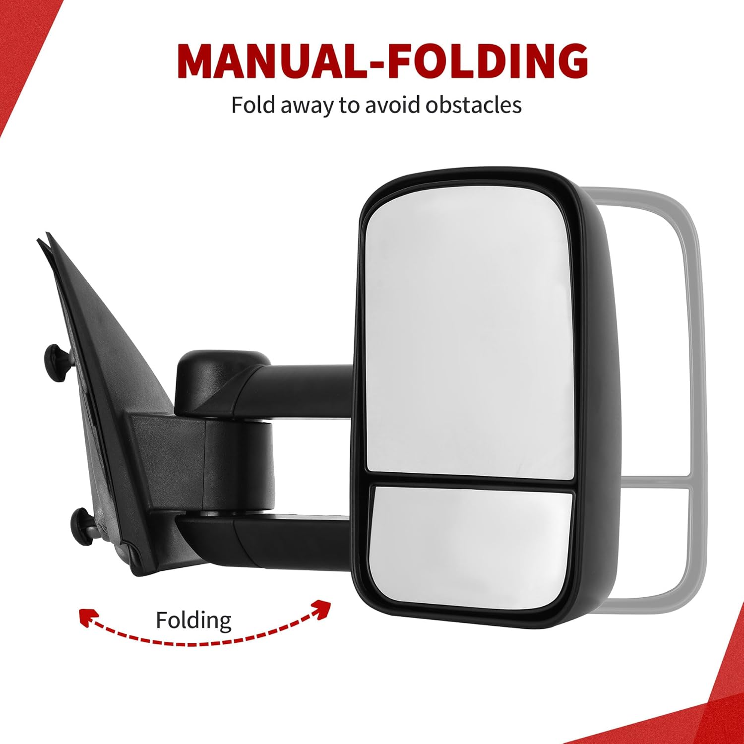 Detalle de YITAMOTOR Tow Mirrors for 2014-2018 Silverado/Sierra — Left Driver + Right Passenger Manual Telescoping Folding