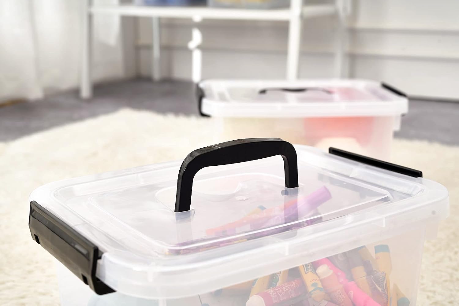 Detalle 2 de JUJIAJIA 6 Quart Clear Storage Box pack