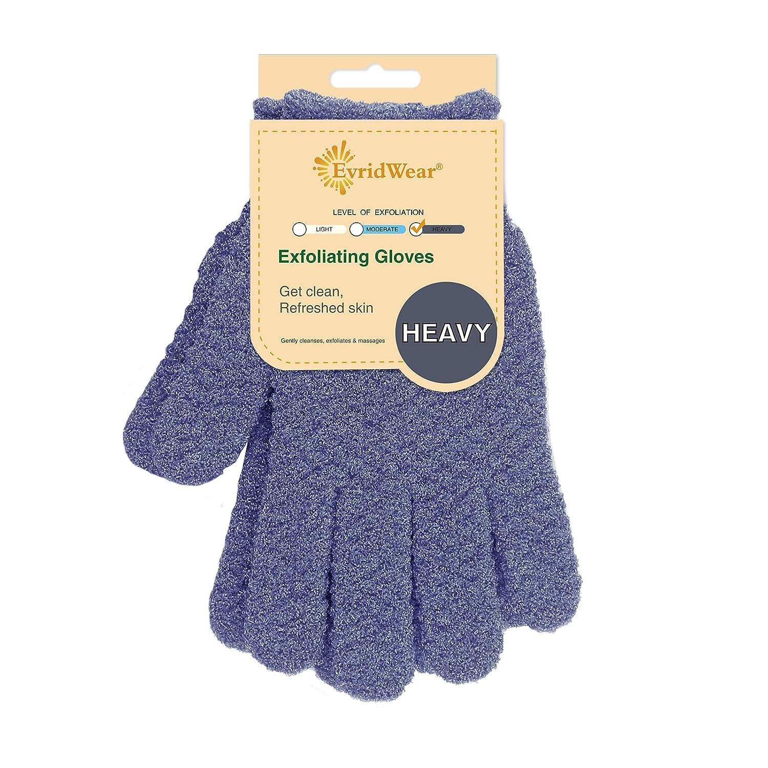 Detalle de Evridwear Exfoliating Dual Texture Bath Gloves (1 Pair) for Shower, Spa & Body Scrubs