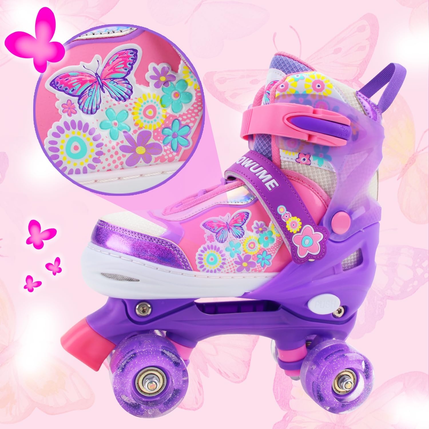 Thumbnail 3 de Sowume Adjustable Roller Skates for Girls and Women — Light-Up 8-Wheel Inline Skates (Adjustable Sizes)