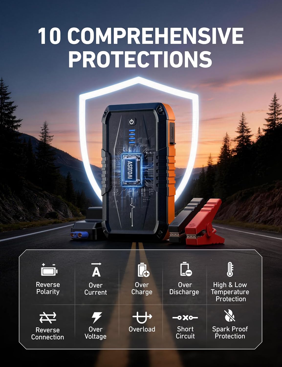 Detalle 2 de AstroAI Car Battery Jump Starter 1500A
