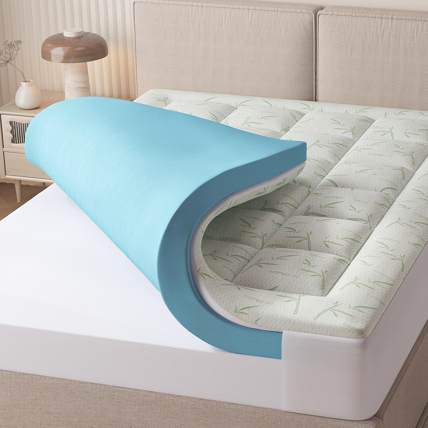 Detalle de Sweetcrispy Mattress Topper, 3-Inch