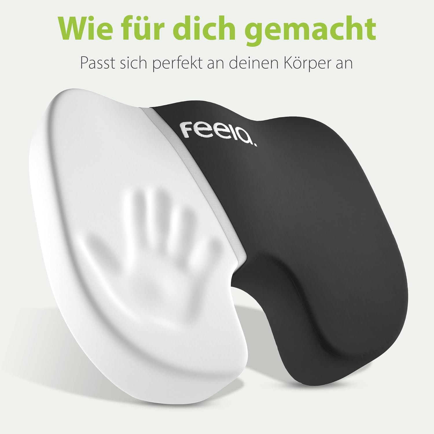 Thumbnail 6 de feela.® Orthopädisches Autositzkissen (44 × 36 × 7,5 cm) mit Memory-Schaum und 3 Härtegraden – Keilkissen für Fahrer & Mitfahrer