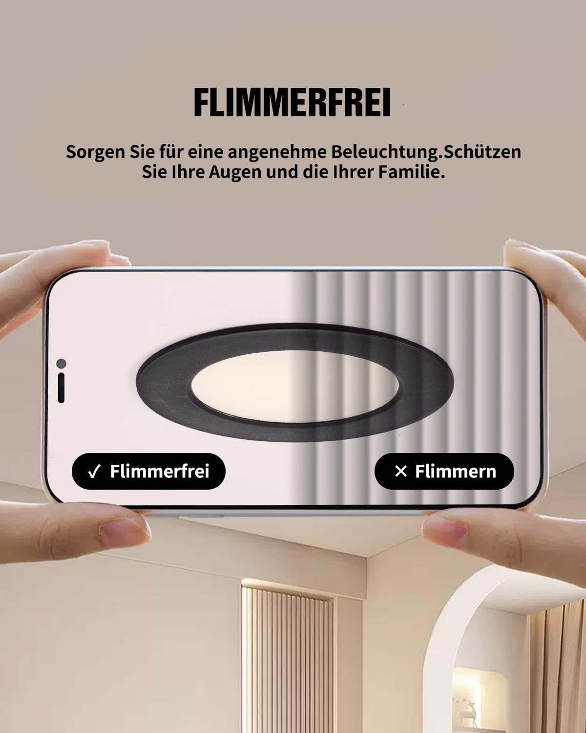 Thumbnail 3 de Grebeam LED Deckenspots Schwarz, 5W – 20er Set, IP44, 3000K Warmweiß, 450 lm, Ø75–90 mm, Einbauleuchten für Bad