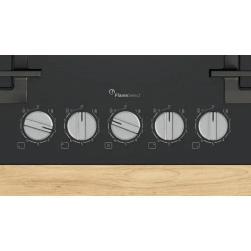Detalle 2 de Bosch Serie 6 PPQ7A6I40: placa de gas 5 zonas con FlameSelect y vidrio templado