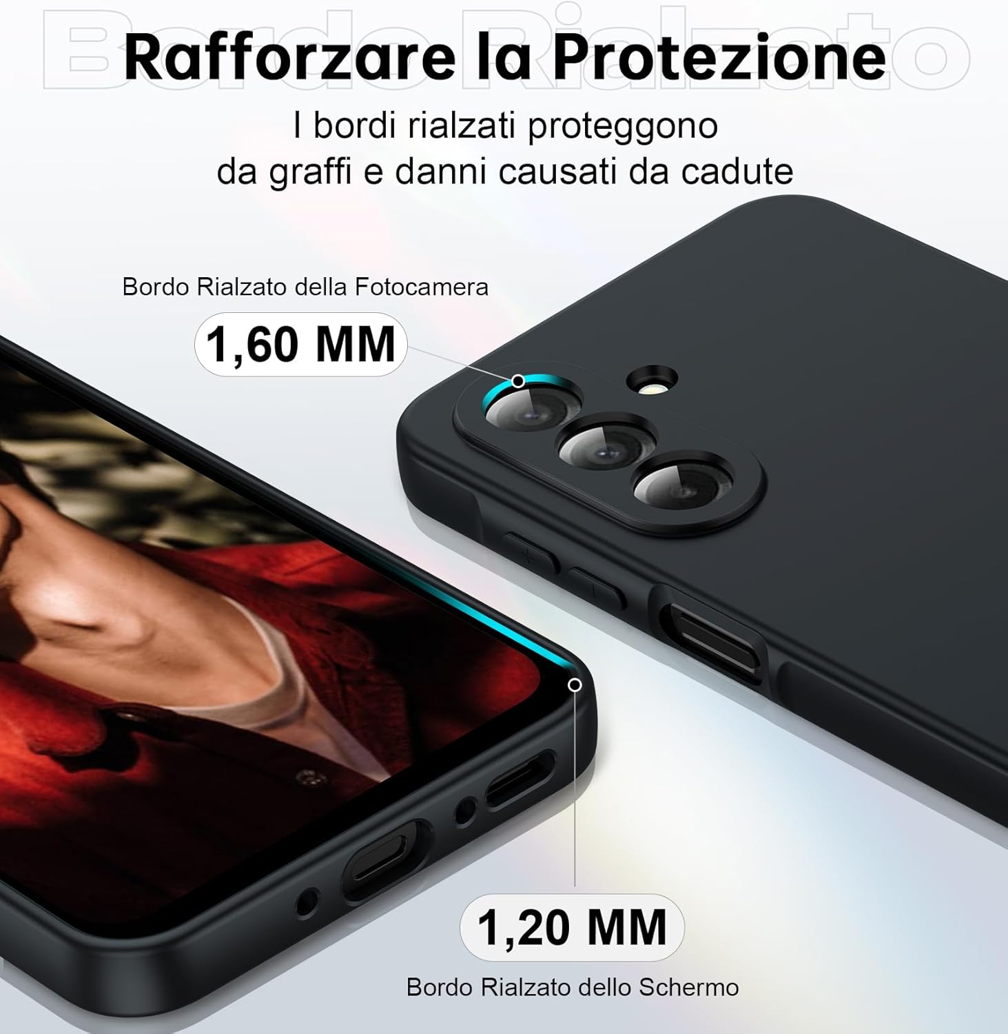 Thumbnail 4 de LeYi Cover per Samsung A26 5G con 2 Vetri Temperati: protezione sottile in silicone liquido