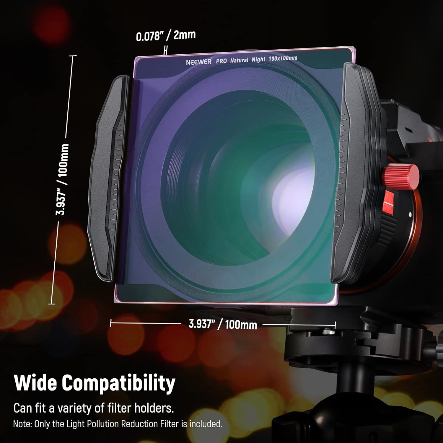 Thumbnail 6 de Neewer 100 x 100mm Natural Night Square Filter for light pollution reduction with 30-layer nano-coated HD neodymium glass