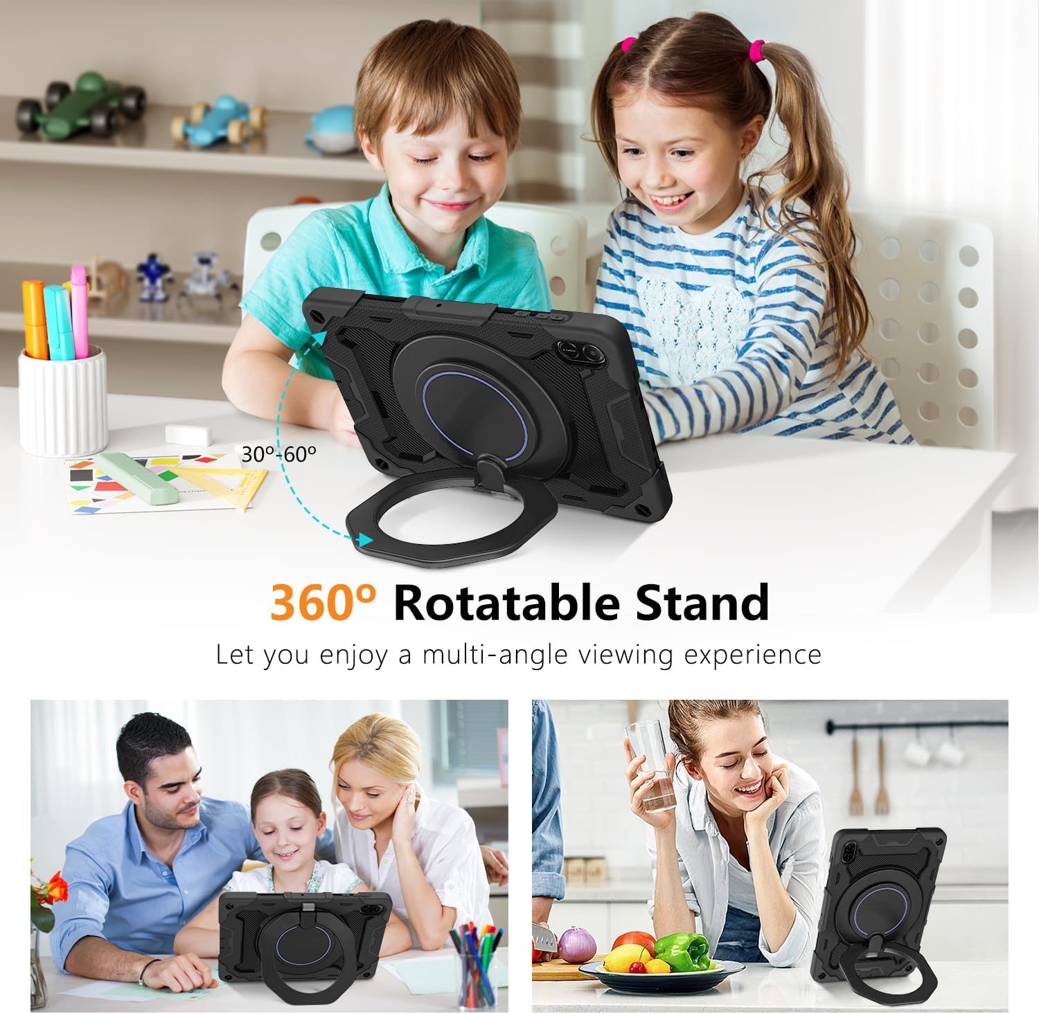 Thumbnail 1 de ROISKIN Case for Honor Pad X8a 11 Inch 2024 – Heavy Duty Case with Screen Protector, Pencil Holder and Shoulder Strap