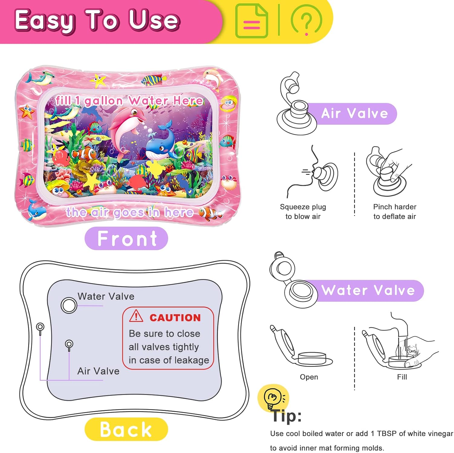 Thumbnail 6 de Infinno tappetino d’acqua per bambini 3-6-9 mesi con animali marini luminosi