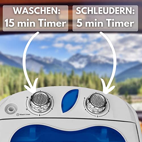 Detalle de Steinborg Mini Waschmaschine mit Schleuder – kompakte Toploader-Waschmaschine bis 3 kg