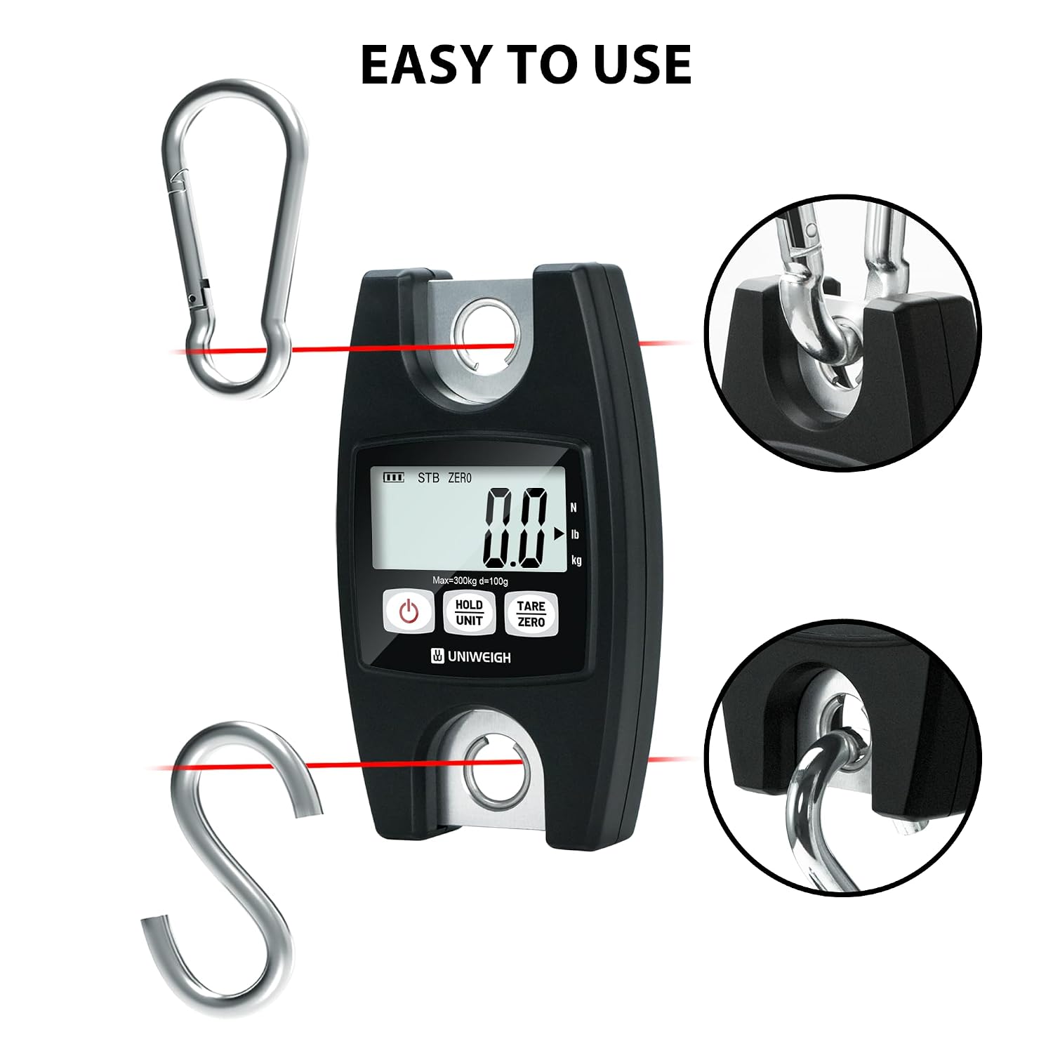 Detalle 2 de UNIWEIGH Digital Hanging Scale 300kg