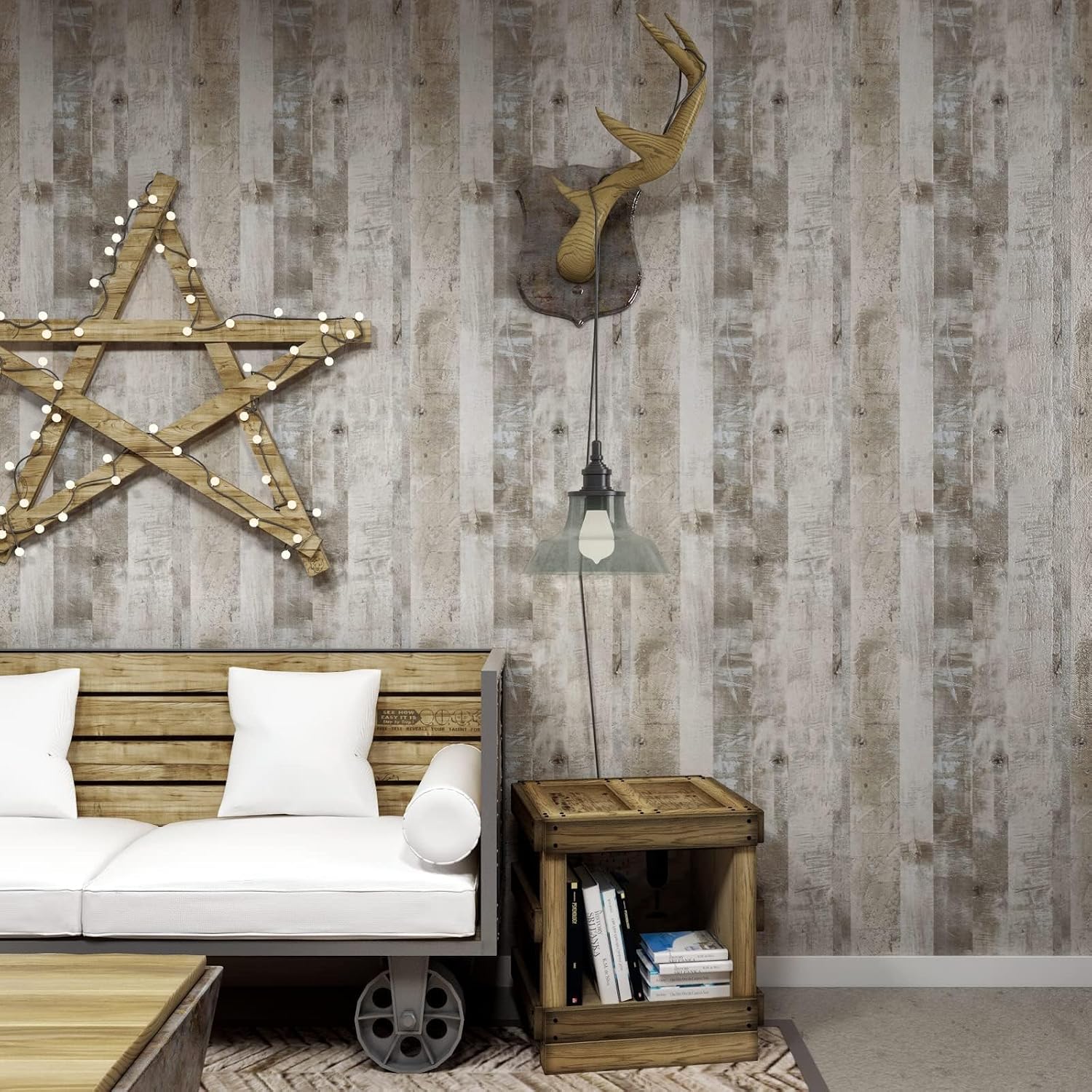 Detalle 2 de Yenhome Tapete Selbstklebend Holzoptik 60x300 cm