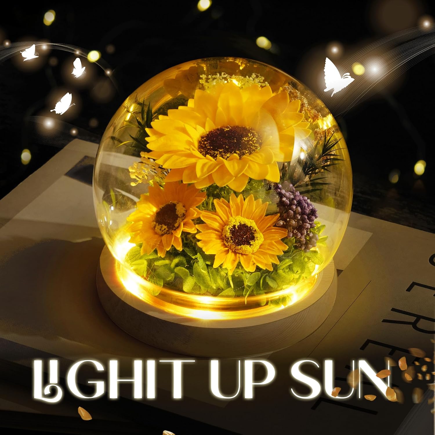 Thumbnail 5 de JIGQGY Sunflower Glass Dome LED 1️⃣🌻