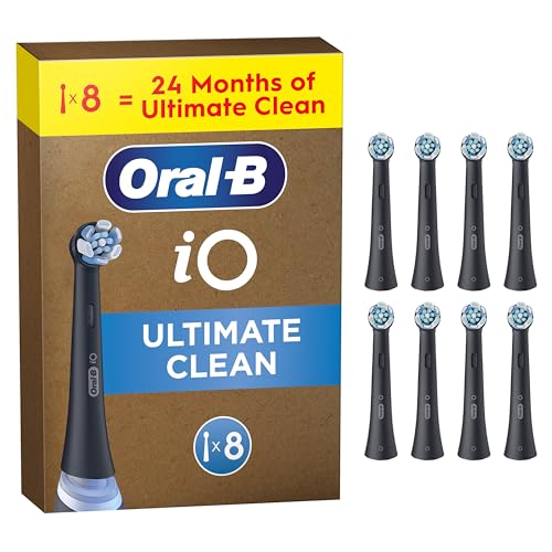 Detalle de Oral-B iO Series Ultimate Clean Replacement Brush Heads, Black, Pack of 8