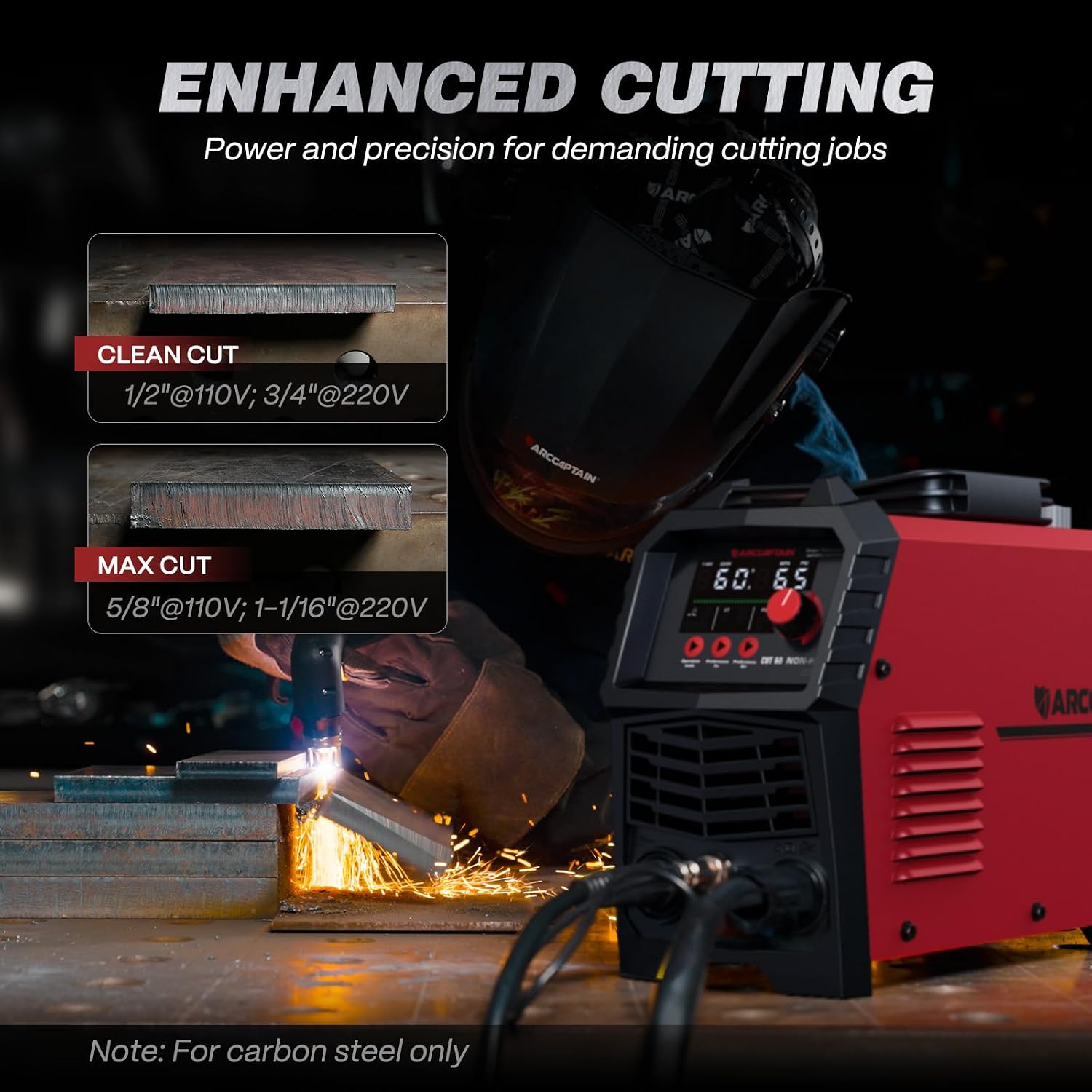 Thumbnail 4 de ARCCAPTAIN CUT60 Non-HF Plasma Cutter, 60A, 4-in-1, 110V/220V
