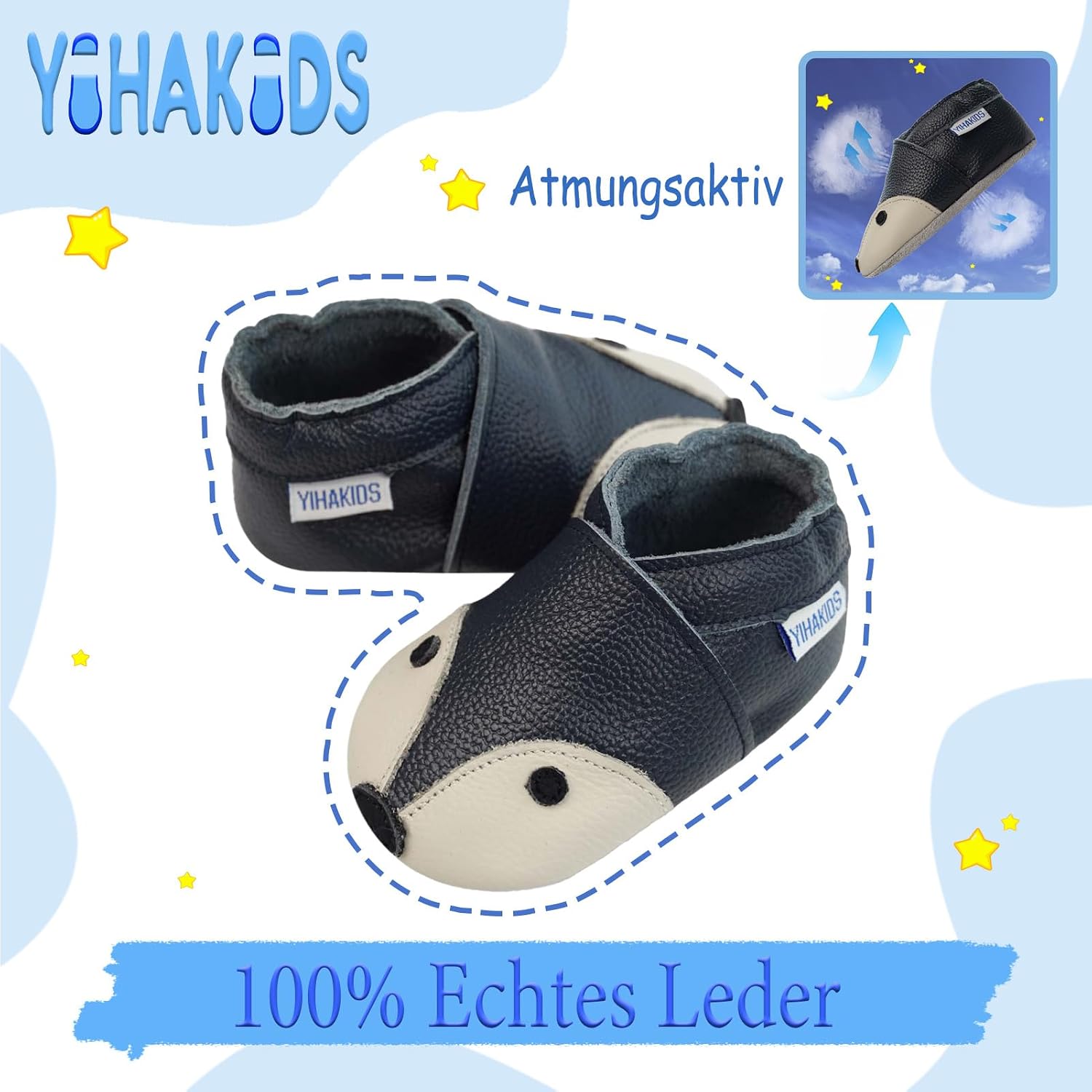Detalle 2 de YIHAKIDS Krabbelschuhe Leder 0-3 Jahre