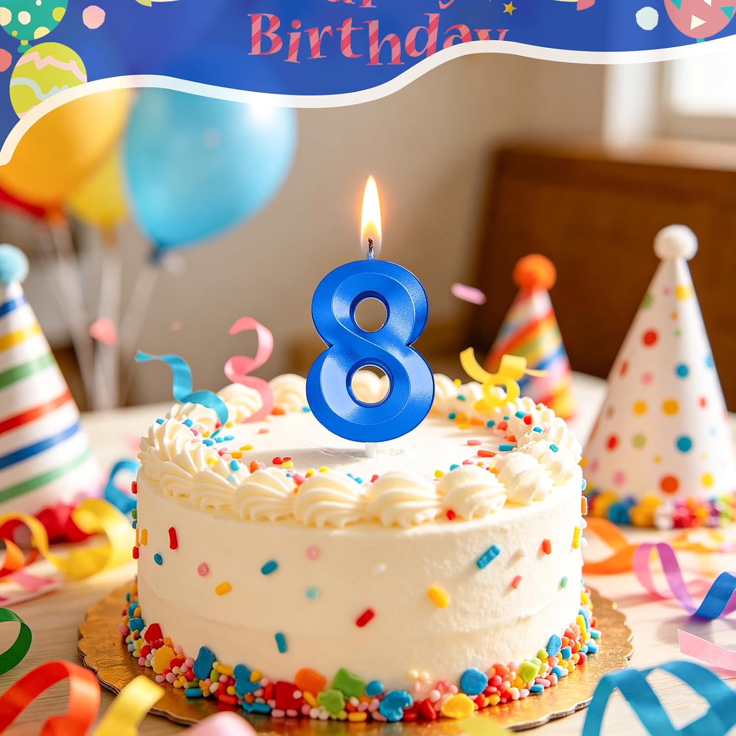 Thumbnail 2 de Yiran 3D Birthday Candles – Royal Blue 56th Candle (2-Piece Set)
