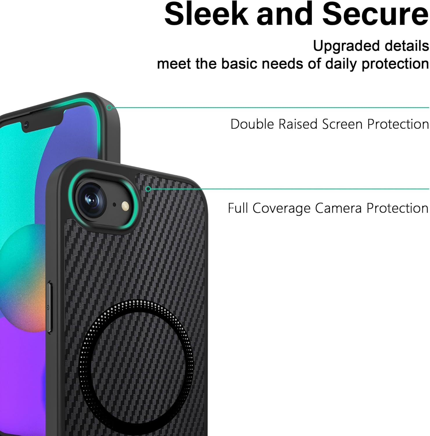 Thumbnail 3 de Ones Coque Magnétique pour iPhone 17e / 16e : protection robuste avec toucher carbone et MagSafe