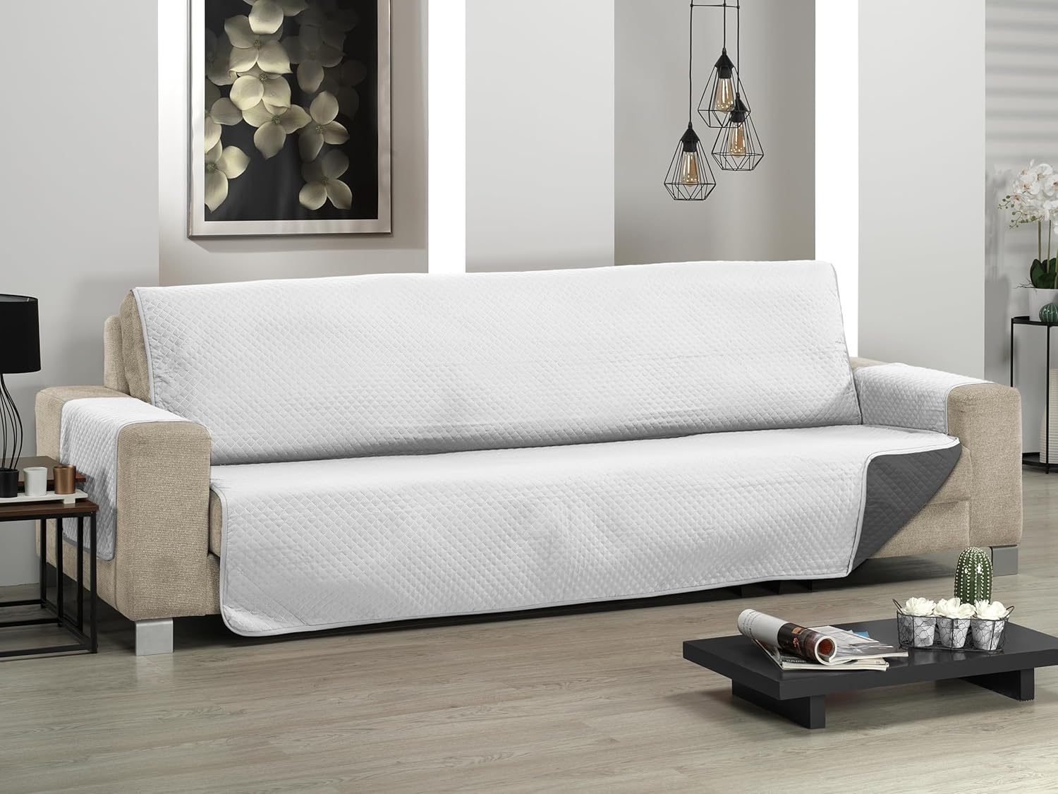 Thumbnail 1 de Martina Home Diamond Copridivano imbottito 2 Posti – Grigio/Antracite: copertura reversibile e imbottita